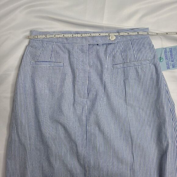 NEW VINTAGE 70s skirt deadstock pinstripe seersucker midi S - Picture 12 of 13